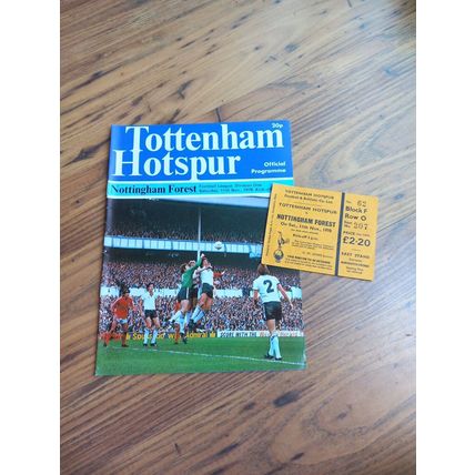 1978/79 Tottenham / Spurs vs Nottm Forest - Division 1 Programme & Ticket