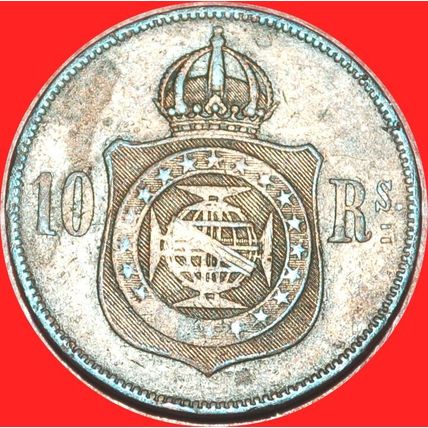 BELGIUM (1868-1870): BRAZIL★10 REIS 1869 PEDRO II 1831-1889★LOW START★NO RESERVE