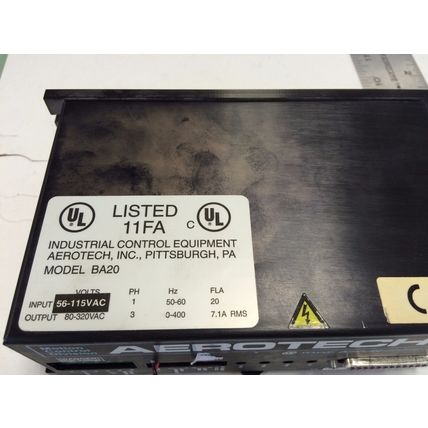 AEROTECH BA20-160 SERVO AMPLIFIER,3-PH,0-400Hz, 7.1A RMS INDUSTRIAL BA20,CE