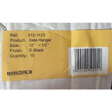 1 Epoxy Black farm gate hanger hook to bolt 12" x 12 mm (1/2 ") wooden gate post