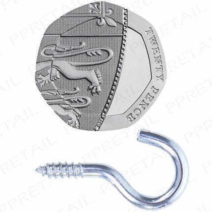 SMALL-LARGE STRONG CUP HOOKS 19/22/25/32/40/50/55mm Silver Zinc Hanging Mug Peg