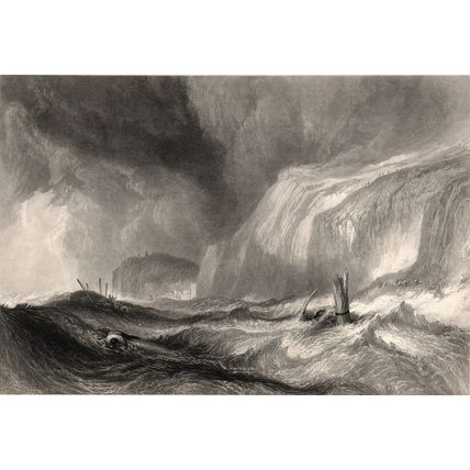 WRECK OFF HASTINGS 1866 Joseph Mallord William Turner VICTORIAN ENGRAVING