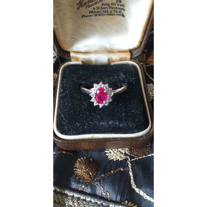 Vintage 1980-s 925 Sterling Silver Pink Zircon and CZ Ring Size US 6 1/2, UK N.