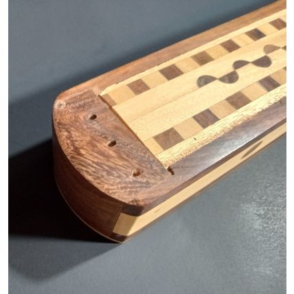 Serpentine Wooden Incense Box Burner, 12 Inches
