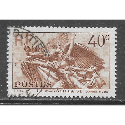 FRANCE 1936 LA MARSEILLAISE SONG ENGRAVED J PIEL ARMY USED