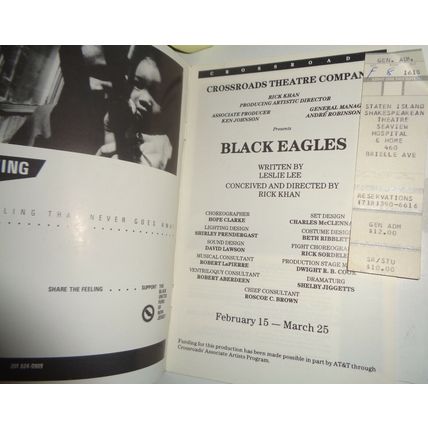 BLACK EAGLES, STORY OF THE TUSKEGEE AIRMEN - PROGRAM - NJ: CROSSROADS THEATRE