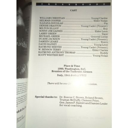 BLACK EAGLES, STORY OF THE TUSKEGEE AIRMEN - PROGRAM - NJ: CROSSROADS THEATRE