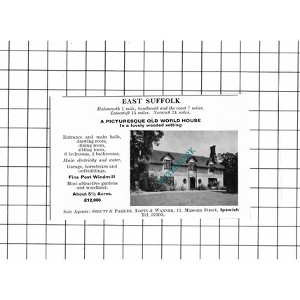 Halesworth Suffolk SMALL House Sale Advert - 1967 Clipping