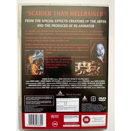 RETURN OF THE LIVING DEAD 3 (1993) - UK DVD, 2001