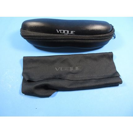 Vogue Eyeglasses Reading Glasses Semi-Hard Case + Cleaning Cloth - Black Zipper