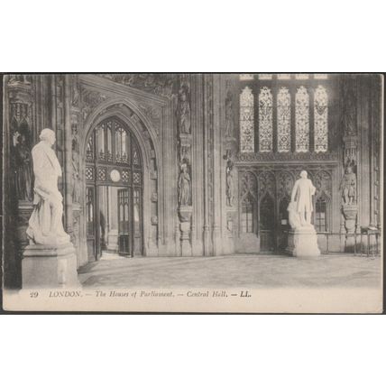 Central Hall, Houses of Parliament, London, 1920 - Lévy Postcard LL29