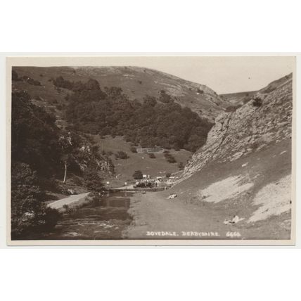 DOVEDALE Stepping Stones Peak District, Derbyshire, early 20th C. RPPC 6666