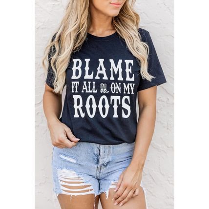 Black Blame It All On My Roots Graphic Tee