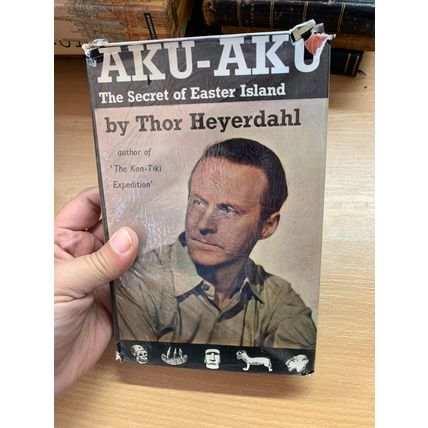 1958 THOR HEYERDAHL "AKU AKU" SECRET OF EASTER ISLAND ILLUSTRATED HB BOOK (P4)