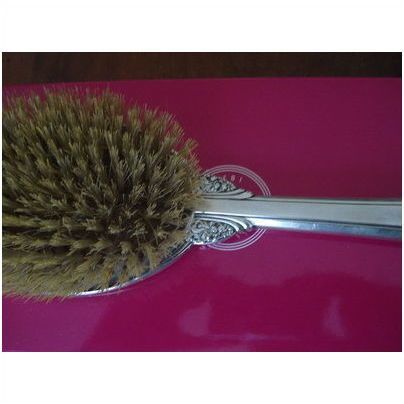 GORHAM STERLING SILVER ANTIQUE REPOUSSE ART DECO FLORAL vanity hair brush groom
