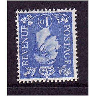 GREAT BRITAIN 1950 SG504i 1d PALE ULTRAMARINE WMK INVERTED M MINT#3