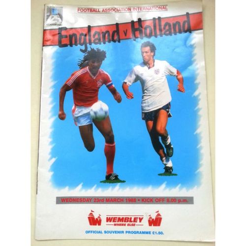 England v Holland FA International Football Programme 23/03/1988