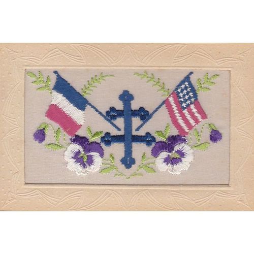 CARTE POSTALE - BRODEE DRAPEAU - ref 2