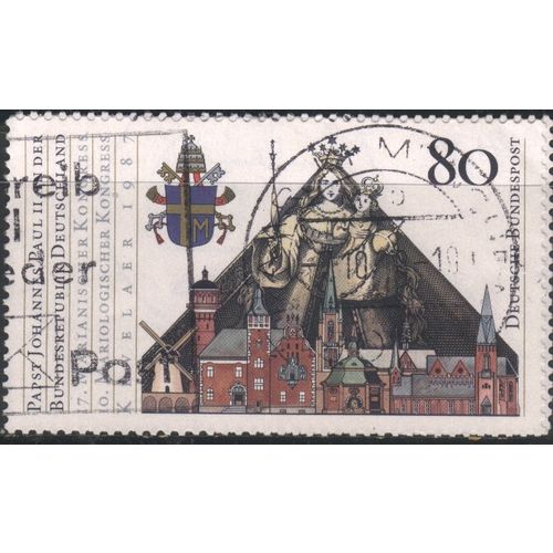 Germany 1987 - SG2184 - 80pf - Pope's Arms, Madonna and Child & Kevelaer - used
