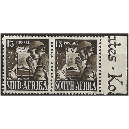 South Africa 1946 SG94a 1/3d Blackish Brown Unmounted Mint Marginal PAIR .. .