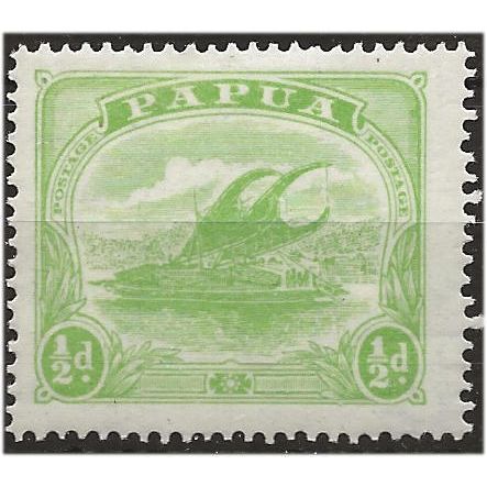 Papua 1911 SG84 1/2d Yellow-Green Mounted Mint . ..