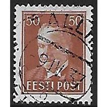 Mi 119: 50 s. pale brown Definitive Stamp: President Konstantin Päts.