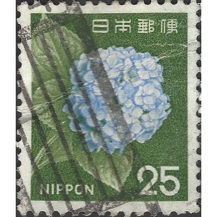 JAPAN, FLOWER, Hydrangea, dark green 1966, 25¥