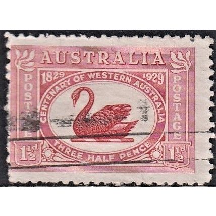 AUSTRALIA, 1929 1.5d Black Swan, SG 116 (Scott #103), used