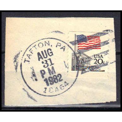 Used 1895 20c U.S. Flag Tafton, PA. E1946