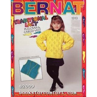 Traditional Lacy Pullovers & Cabled Vest 1313