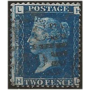 1858 SG47 2d Blue Plate 13 Fine Used Check Letters “HL” . .. .