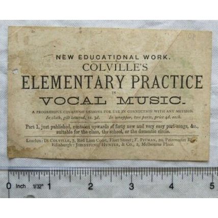 Vintage flyer: Colville's Elementary Practice Vocal Music