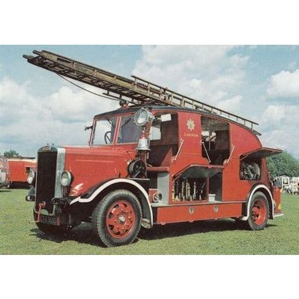Leyland Welsh Glamorgan Fire Appliance Semi Limousine Engine Postcard