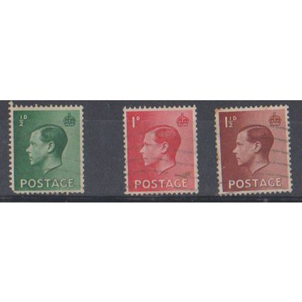 GB 1936 Edward VIII SG 457 458 & 459 used