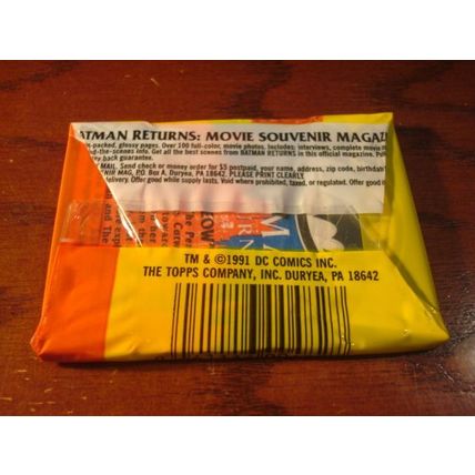 1991 Topps, BATMAN RETURNS, 3-Sealed Packs