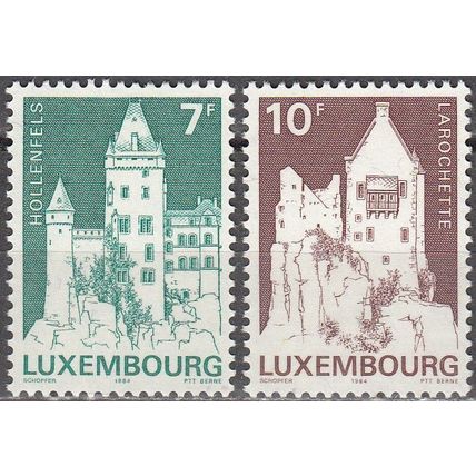 Luxembourg 1984 Michel 1105 - 1106 Neuf ** Cote (2008) 1.10 € Châteaux