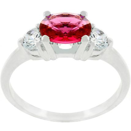 Oval Quartet Cubic Zirconia Ring