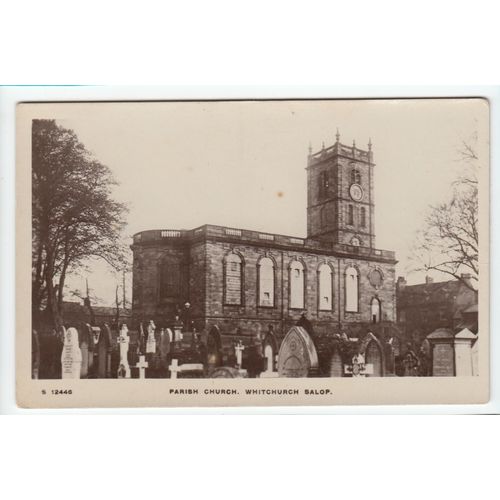 Whitchurch Parish Church Salop Shropshire RP Postcard 12446