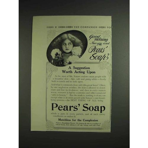 1914 Pears' Soap Ad - A Suggestion Worth Acting Upon