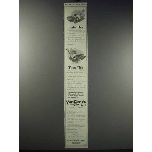 1913 Van Camp's Pork and Beans Ad - Taste This