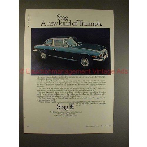 1972 Triumph Stag Car Ad, A New Kind of Triumph, NICE!