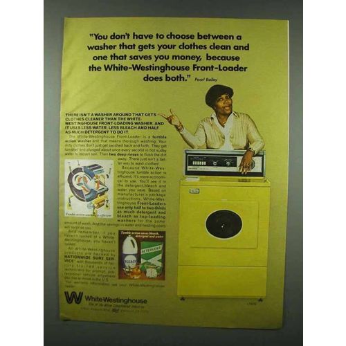 1978 White-Westinghouse Washer Ad - Pearl Bailey