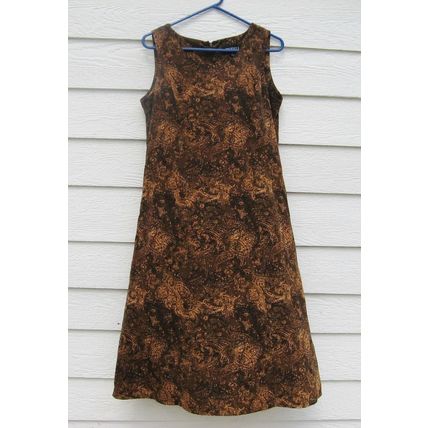 Womens Studio I Dress 10 Brown Tan Black Sleeveless A Style