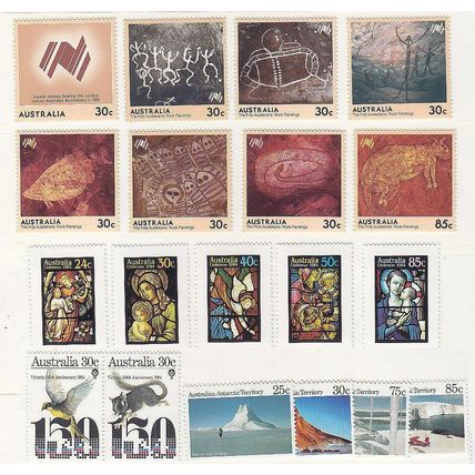 Australia 1984 Year Collection of 50 stamps + 1MS as issued by Australia Post