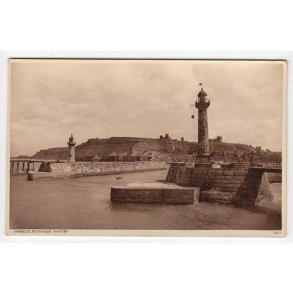 Whitby Harbour Entrance Postcard Yorkshire 35647