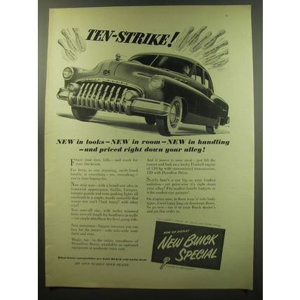 1949 Buick Special Car Ad - Ten-Strike