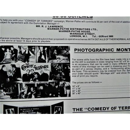 COMEDY OF TERRORS, The (1964) vintage UK pressbook ***Vincent Price***