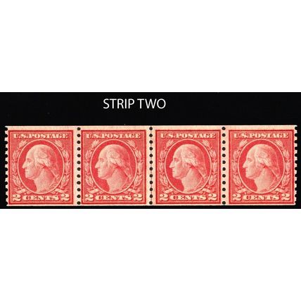 492, Mint NH 2¢ Coil Line Strip of Four CV $153.00 ^^ Stuart Katz
