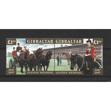 Gibraltar.Golden Wedding of Queen Elizabeth and Prince Philip Pair.M/Mint.Nov23