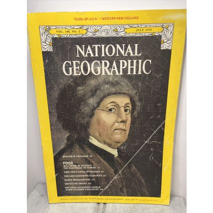 National Geographic Magazine July 1975 Benjamin Franklin - Vintage Collectable